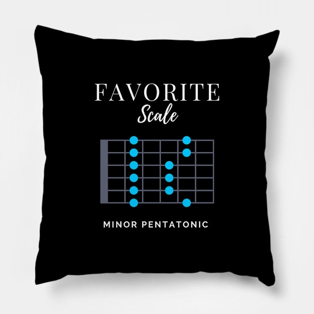 Favorite Scale Minor Pentatonic Dark Theme Pillow by nightsworthy