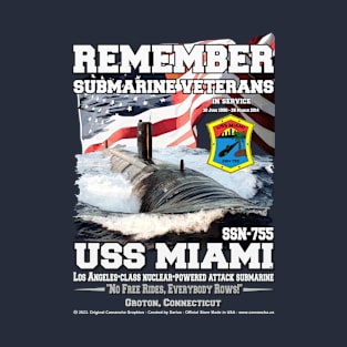 USS Miami SSN-755 US Navy Submarine veterans T-Shirt