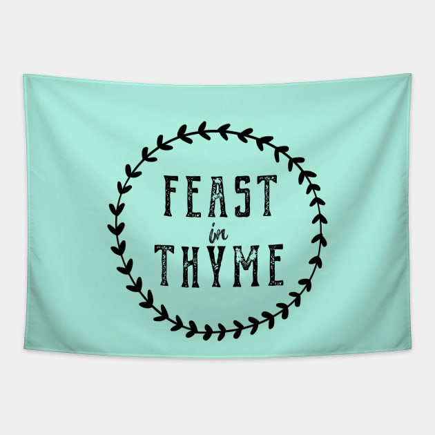 Feast In Thyme Leafy Logo Tapestry by Feastinthyme