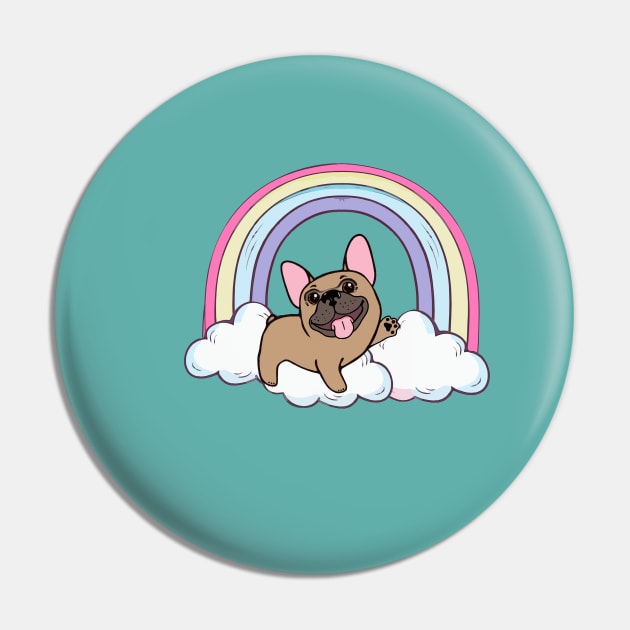 Cute french bulldog and  raimbow Pin by Collagedream