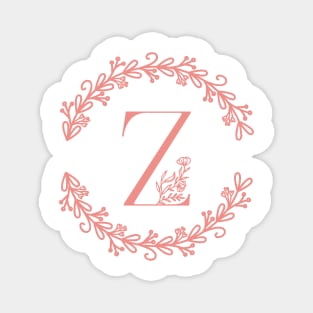 Pink Monogram Letter Z Magnet