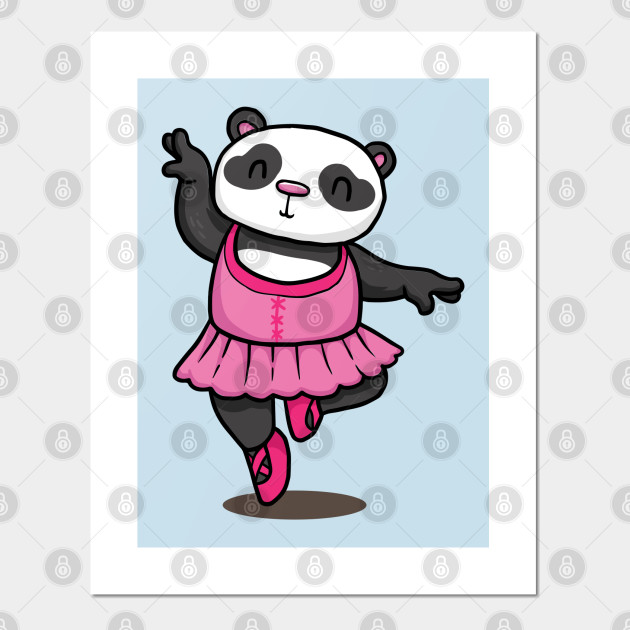 Ballerina Panda with pink ballett - Ballett Panda Posters and Art Prints | TeePublic