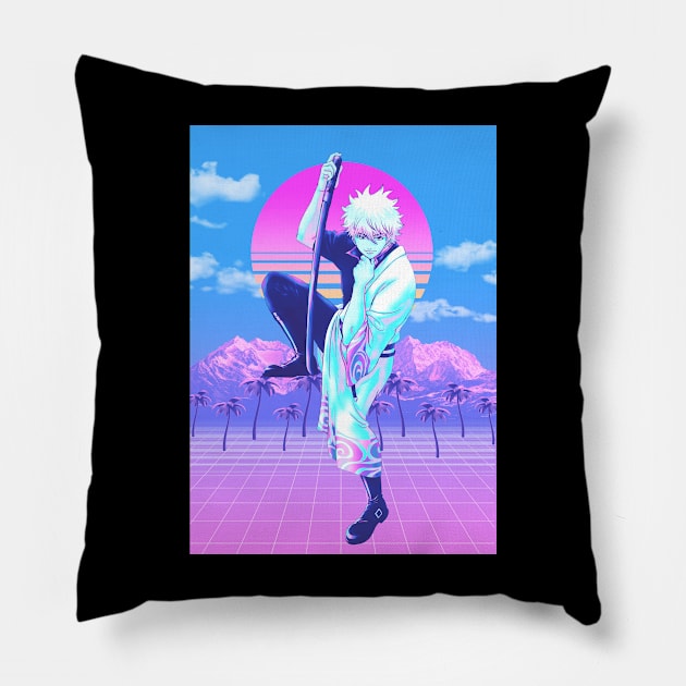 Gintama vaporwave Pillow by San Creative