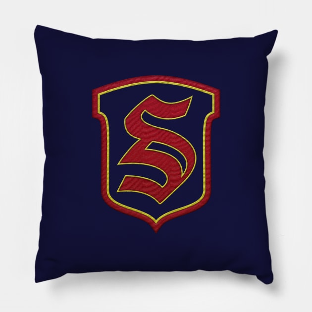 Legacies - Salvatore Boarding School Crest Pillow by BadCatDesigns