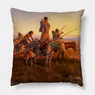 “In the Wake of the Buffalo” by Charles M Russell Pillow