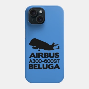 Airbus A300-600ST Beluga Silhouette Print (Black) Phone Case