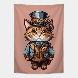 Steampunk, Cat venturer, Victorian Cat Tapestry