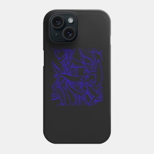 Humpback Whale Blue Linework All Over Print Phone Case