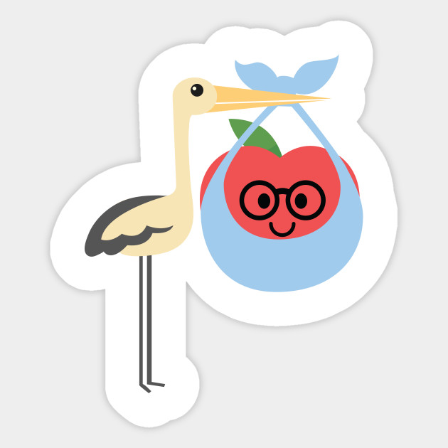 Stork Apple Emoji Nerd Noob Glasses Emoji Sticker Teepublic