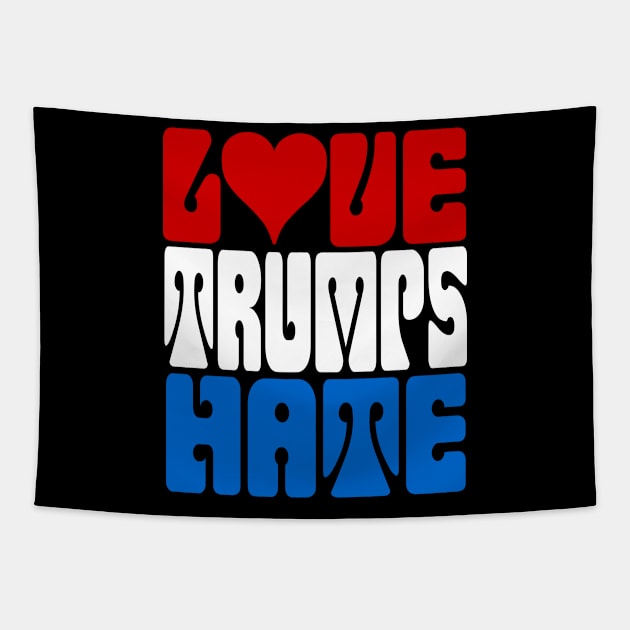 LOVE TRUMPS HATE RETRO IMPEACH TRUMP ANTI-TRUMP Tapestry by TeeCreations