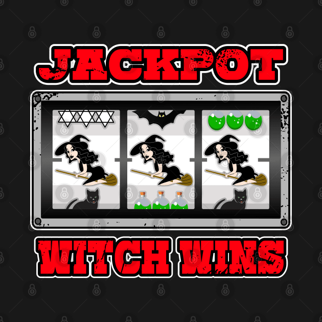 Witch Casino Slot Machine Halloween Gambling by Redmanrooster