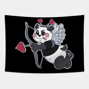 Cute Cupid Panda Valentine's Day Tapestry