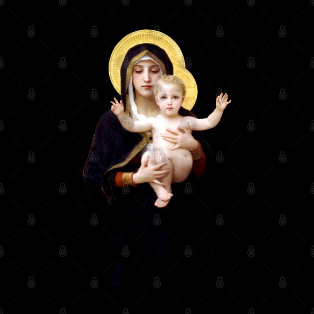 Madonna of the Lillies (Bouguereau) Transparent Background Design by Brasilia Catholic