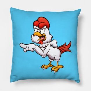 Cartoon Chicken With Attitude Pillow