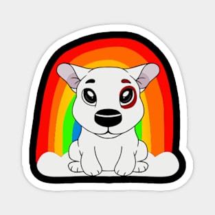 Rainbow Bullseye Team Member Dog Magnet