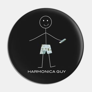 Funny Mens Harmonica design Pin