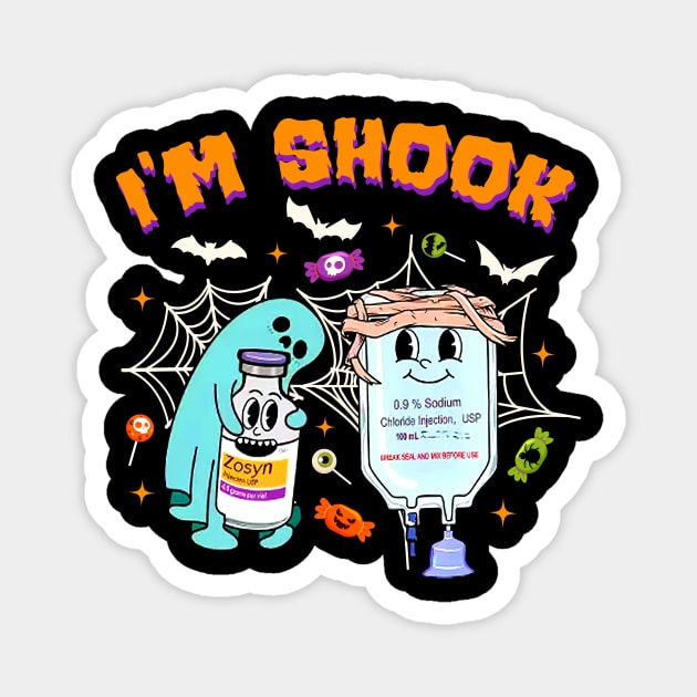 I'm Shook, Spooky Nurse, Funny Halloween Costume ER Nurse Magnet by JennyArtist