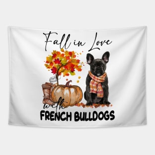 Fall In Love With Scarf Black French Bulldog Tapestry