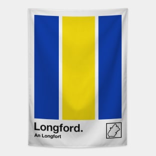 County Longford, Ireland - Retro Style Minimalist Poster Design Tapestry