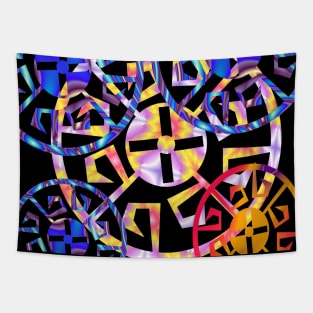 Aztec Multicolored Wheels Tapestry