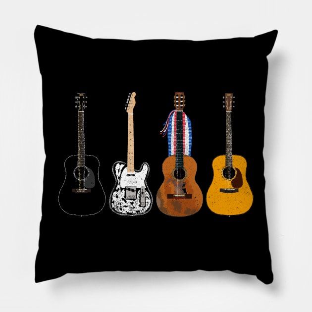 Iconic Country Guitars Pillow by Daniel Cash Guitar