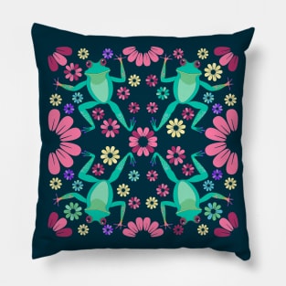 FLORAL FROG DANCE Pillow