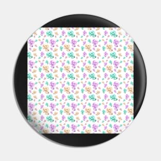 Pastel Skull Pattern Pin