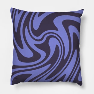 Midnight Purple Abstract Retro 70s Pillow