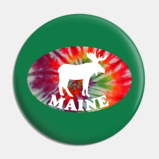 Maine Moose Tie Dye Pin