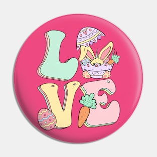 Love Retro Easter Pin