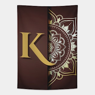 K – Mandala Monogram Tapestry