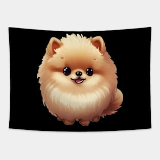 cute pomeranian dog pet portrait vector illustration Tapestry