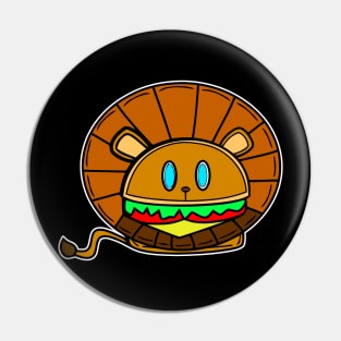 Cute Kawaii Baby Lion Cheeseburger Pin