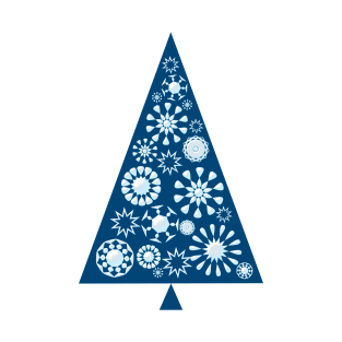 Pine Tree Snowflakes - Blue T-Shirt