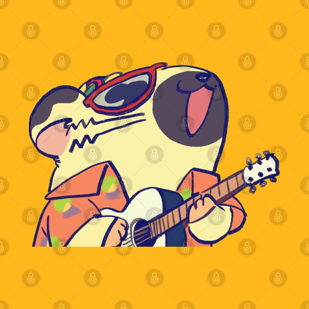 the very cool boss playing guitar / hamster anime by mudwizard