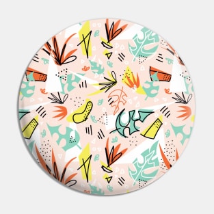 Tropical Leaves And Shapes Collage Large Pin