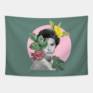 Sophia Loren Collage Tapestry