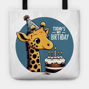 Kawaii Giraffe Today Is My Birthday Party Tote