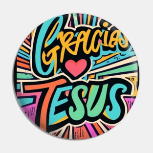 Gracias Jesus Diseño Grafiti Pin