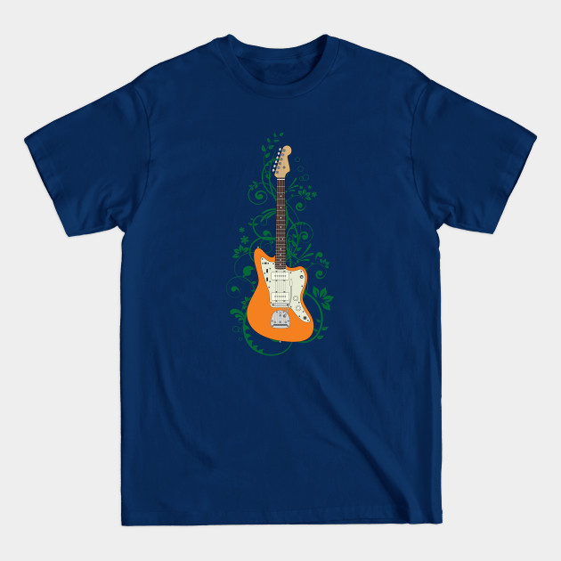 Disover Orange Offset Style Electric Guitar Flowering Vines - Electric Guitar - T-Shirt