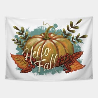 Hello Fall Pumpkin Tapestry