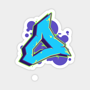 Letter O - Graffiti Street Art Style Blue Magnet