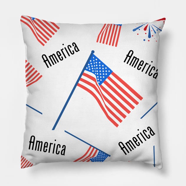 I love America Pillow by BestChooseArt