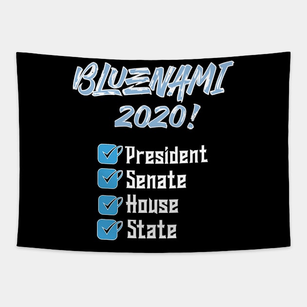 BlueNami 2020 President Senate House State Democrats Tapestry by eezeeteez