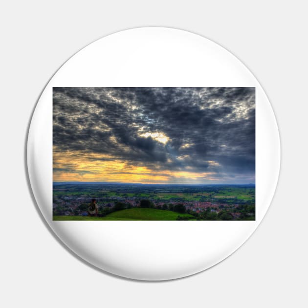 Sunset at Glastonbury Tor Pin by Nigdaw