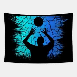 Travel back in time with beach volleyball - Retro Sunsets shirt featuring a player! Tapestry