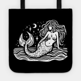 Woodcut Mermaid Tote