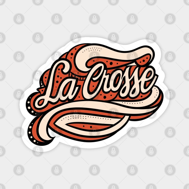 La Crosse Wisconsin Fancy Script Graphic Magnet by BlueLine Design