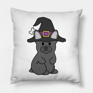 Halloween French Bulldog Black Pillow