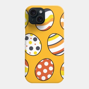 Egg Pattern | Yellow Orange Gray | Stripes Clouds Flowers Dots | Light Yellow Phone Case